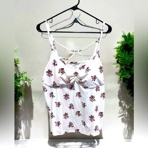No Boundaries white tank with floral